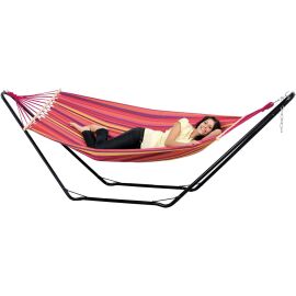 AMAZONAS - Beach Set Hängematte Vulcano | Hängematte mit stabilem Stahlgestell | Belastbar bis 100 kg, Liegefläche 200 x 100 cm | Schnell aufzustellen und leicht zu verstauen