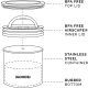 AirScape Edelstahl Lebensmittelkonservierungsbox - Patentierte hermetische interne Vakuumdeckelluft - oberer Glasdeckel - mokka-braune Oberfläche - Volumen 0,9L - Kapazität 250g