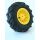 Rolly Toys Vorderrad Ersatzrad Links 6 Zoll 95-310  Luftbereifung mit Felge gelb für Rolly Toys Tracs Traktoren und Unimog