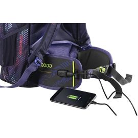 Coocazoo Hüftgurt „TecCheck Violet“, lila, integrierter Power Pack, USB-Ladeport, 4000 mAh, inklusive Micro-USB-Ladekabel, ergonomischer Sitz, ab der 5. Klasse