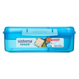 Sistema Bento Lunch Box mit Obst/Joghurt Topf, Mehrfarbig, 1,65&nbsp;Liter blau