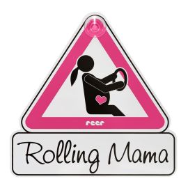 reer 88014 MommyLine Autoschild für Schwangere "Rolling Mama", rosa