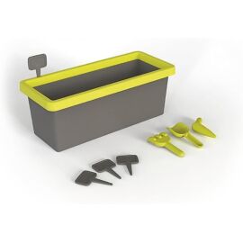 Smoby - Blumenkasten Eden - Pflanzkasten 20 l -  1 Schaufel, 1 Harke, 1 Pflanzhilfe und 4 Schilder für die Beschriftung der Gewächse.
