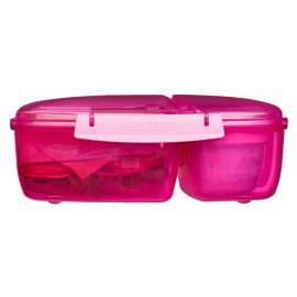 Sistema Lunch Triple Split Lunchbox mit Joghurttopf - 2 L pink