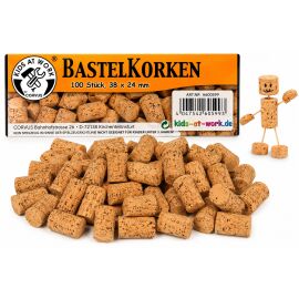 Corvus Naturkorken 100 Stück | Bastelkorken aus Naturkork | ca. 38 × 24 mm