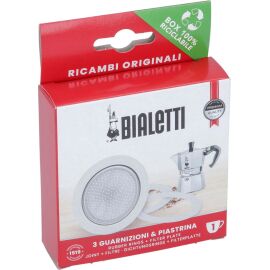 Bialetti 3 DICHTUNGEN und  1 FILTER für 1 TASSE