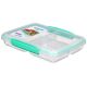 Sistema to Go Multi Split Frischhaltedose, transparent, mit farbigen Clips, 820 ml , grün