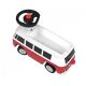 BIG  Bobby Car Baby VW T1 (rot-weiß) - mit Flüsterreifen, Hupe & Anhängerkupplung  (bis 50 kg)