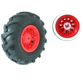 Rolly Toys Hinterrad Ersatzrad 6 Zoll rechts 325 x 110  Luftbereifung mit Felge rot  für rollyFarmtracs Premium