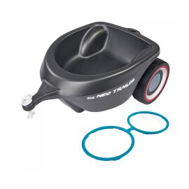 BIG Bobby Car Neo Trailer Anthracite | Trailer with Pink & Turquoise Rim Rings | Fits All BIG Bobby Cars