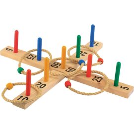 Outdoor Active Ringwurfspiel aus Holz mit 9 Stäben
