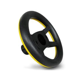 Peg Perego - Lenkrad schwarz/gelb passend zu John Deere Gator, Dual Force, Ground Force und Ground Loader