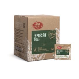 Saquella Espresso Dekaf Pod System 150 Pads à 6,7 g | Entkoffeinierter Espresso | E.S.E. Pads