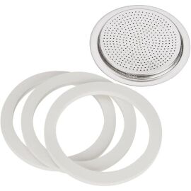 Kit de Rechange Bialetti 6 Tasses : 3x Joints (72mm) & 1x Filtre Aluminium