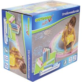 Outdoor Active Straßenmalkreide 15er-Set – 5 Farben – Kreativer Malspaß für draußen
