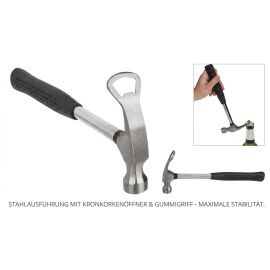 Stahl-Hammer mit Flaschenöffner „Feierabend“ 26cm – Das perfekte Männergeschenk & Gadget für Handwerker