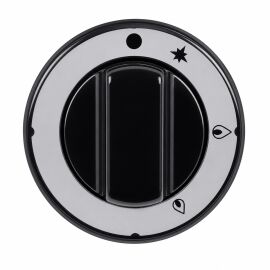 Bouton de commande noir Ø 70 mm avec sérigraphie | Bouton de robinet de gaz PEL21 | Axe 8 x 6,5 mm
