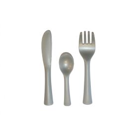 Smoby Besteck-Set Grau – Messer, Löffel & Gabel für Smoby Spielküchen