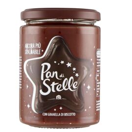 Mulino Bianco Pan di Stelle Haselnusscreme mit Keksstückchen – Cremiger Brotaufstrich - 380 g