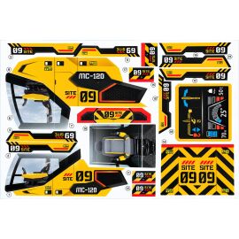 Dickie Toys Mega Crane Grue 203729022 Pièce de Rechange Autocollants Planche