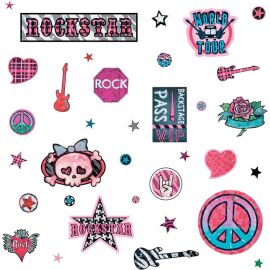 RoomMates® Girls  Rock n´ Roll  Wandsticker haften ohne Rückstände 35 Appliqués