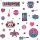 RoomMates® Girls  Rock n´ Roll  Wandsticker haften ohne Rückstände 35 Appliqués