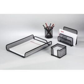 Set de Bureau Hama "Office" 4 pièces – Design Mesh Noir Élégant pour une Organisation Parfaite